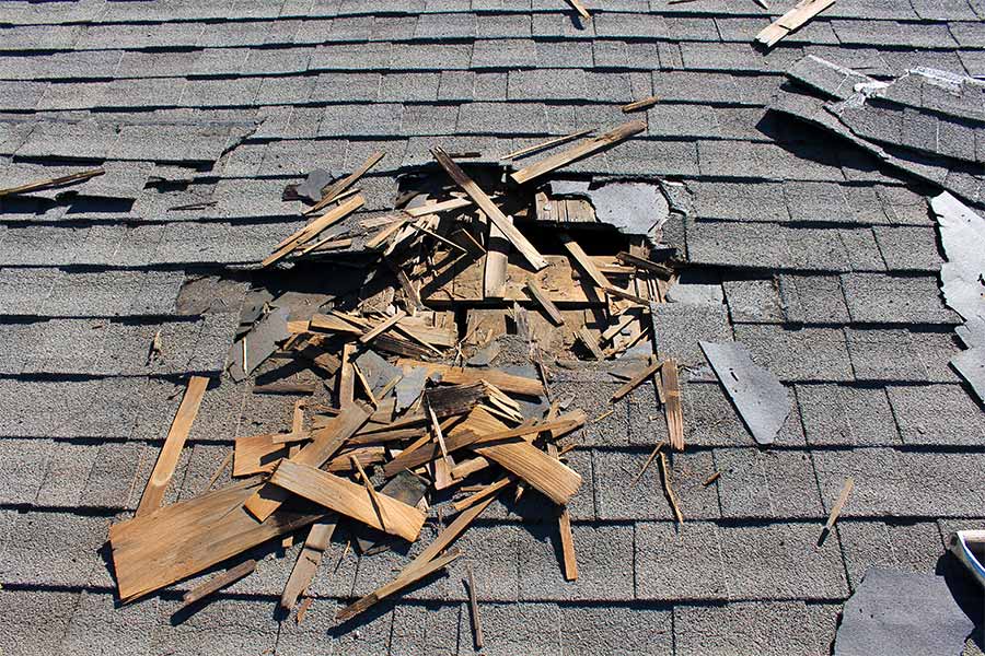 damaged roofing